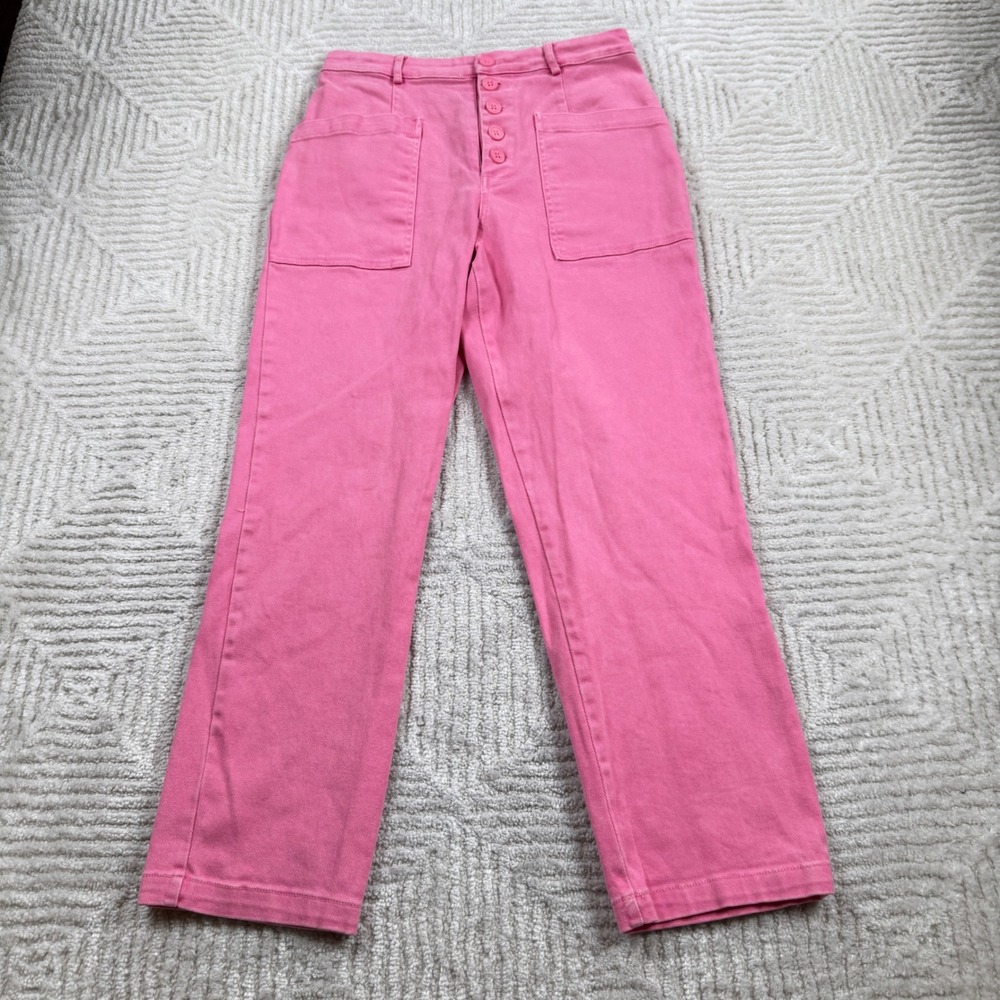 Skies Are Blue Straight Leg Pant Women S Pink Barbiecore Dopamine Anthropologie